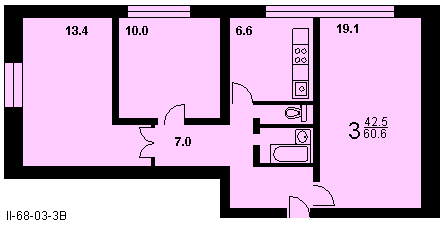 Планировка квартиры ii 68