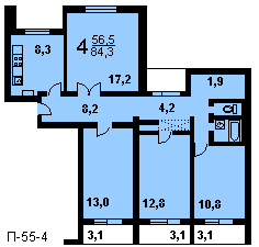 План квартир п55